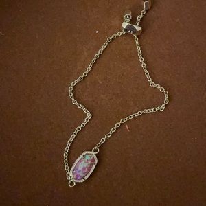 Kendra scott gold bracelet with pink stone